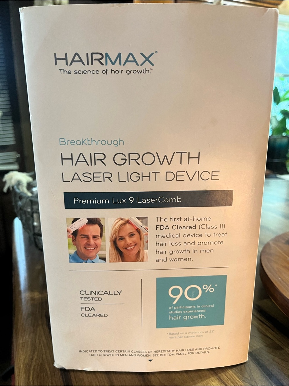 HairMax Premium Lux 9 LaserComb Hair Growth Device - White